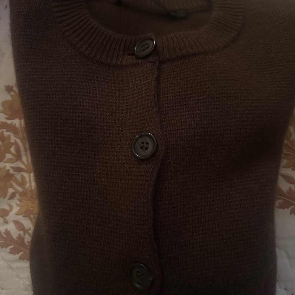 Jenni Kayne Chocolate Brown Women's Cardigan size small, excellent condition - Picture 3 of 4